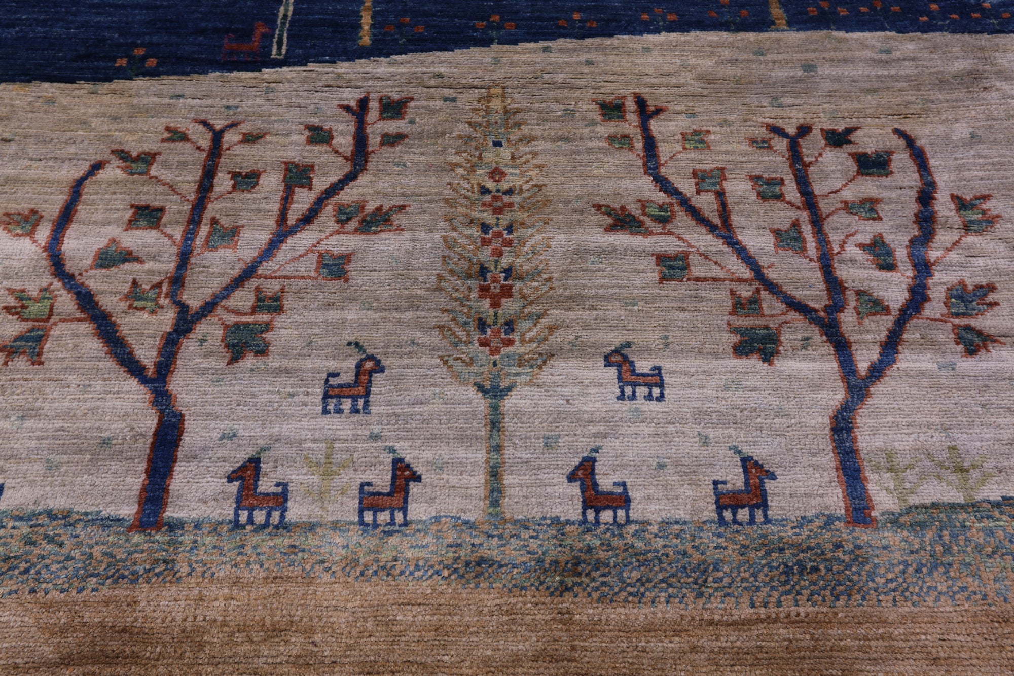 Tribal Persian Gabbeh Hand Knotted Wool Rug - 9' 10" X 13' 7" - Golden Nile