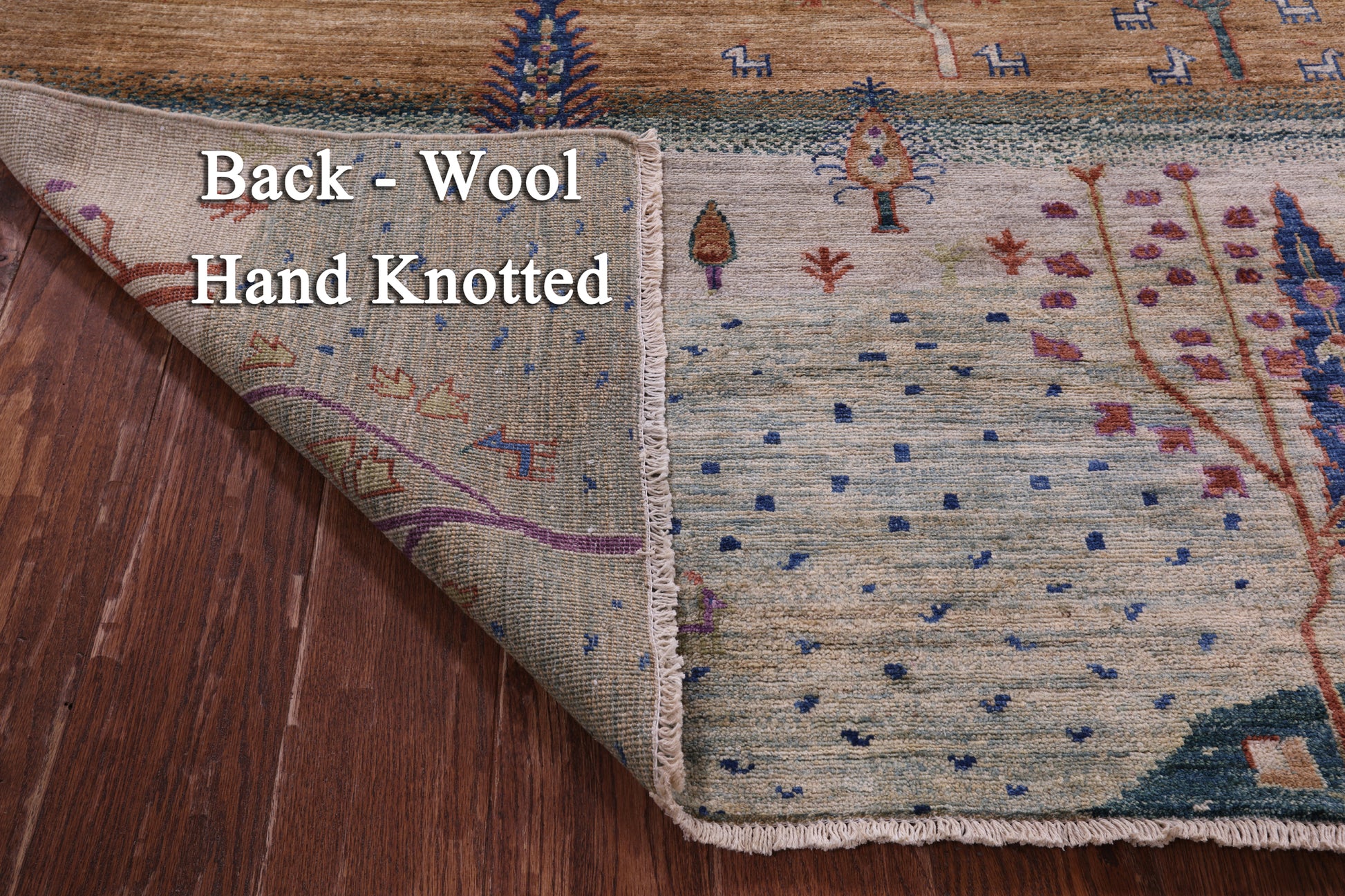 Tribal Persian Gabbeh Hand Knotted Wool Rug - 9' 10" X 13' 7" - Golden Nile