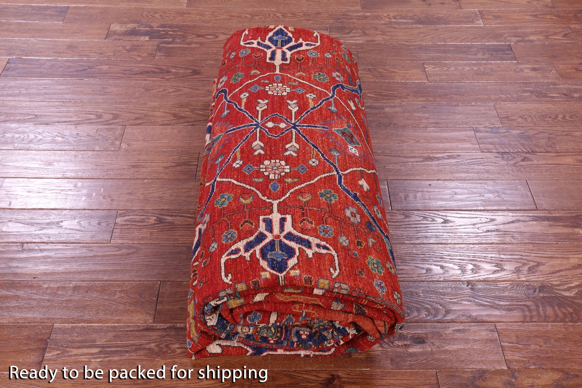 Red Persian Fine Serapi Handmade Wool Rug - 10' 0" X 15' 9" - Golden Nile