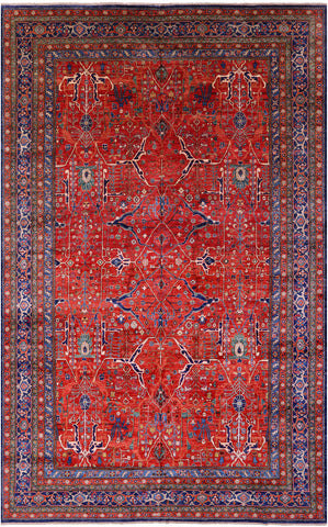 Red Persian Fine Serapi Handmade Wool Rug - 10' 0