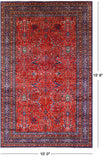 Red Persian Fine Serapi Handmade Wool Rug - 10' 0" X 15' 9" - Golden Nile