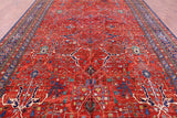 Red Persian Fine Serapi Handmade Wool Rug - 10' 0" X 15' 9" - Golden Nile