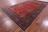 Red Persian Fine Serapi Handmade Wool Rug - 10' 0" X 15' 9" - Golden Nile