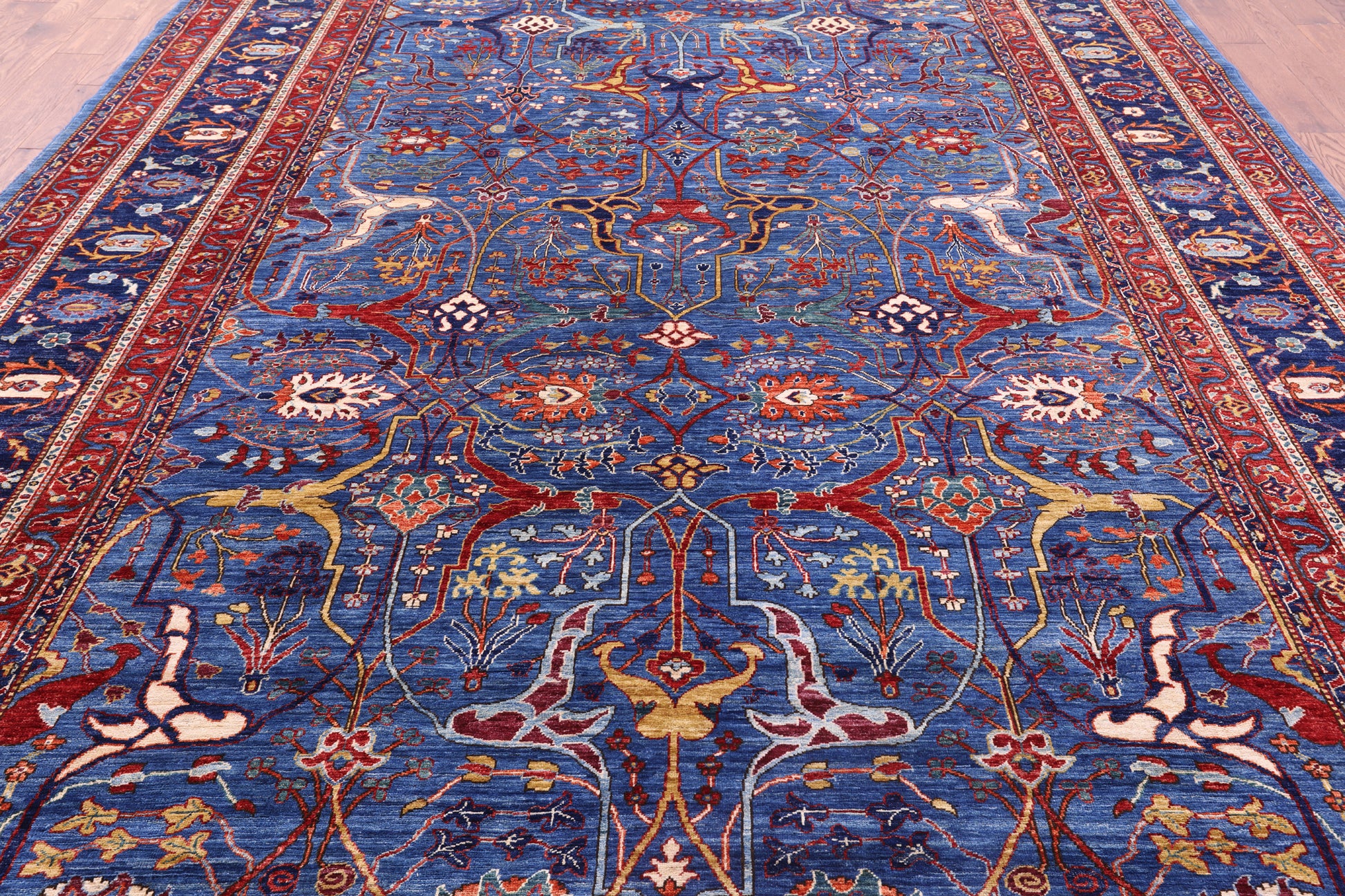 Persian Fine Serapi Hand Knotted Wool Rug - 9' 9" X 13' 6" - Golden Nile