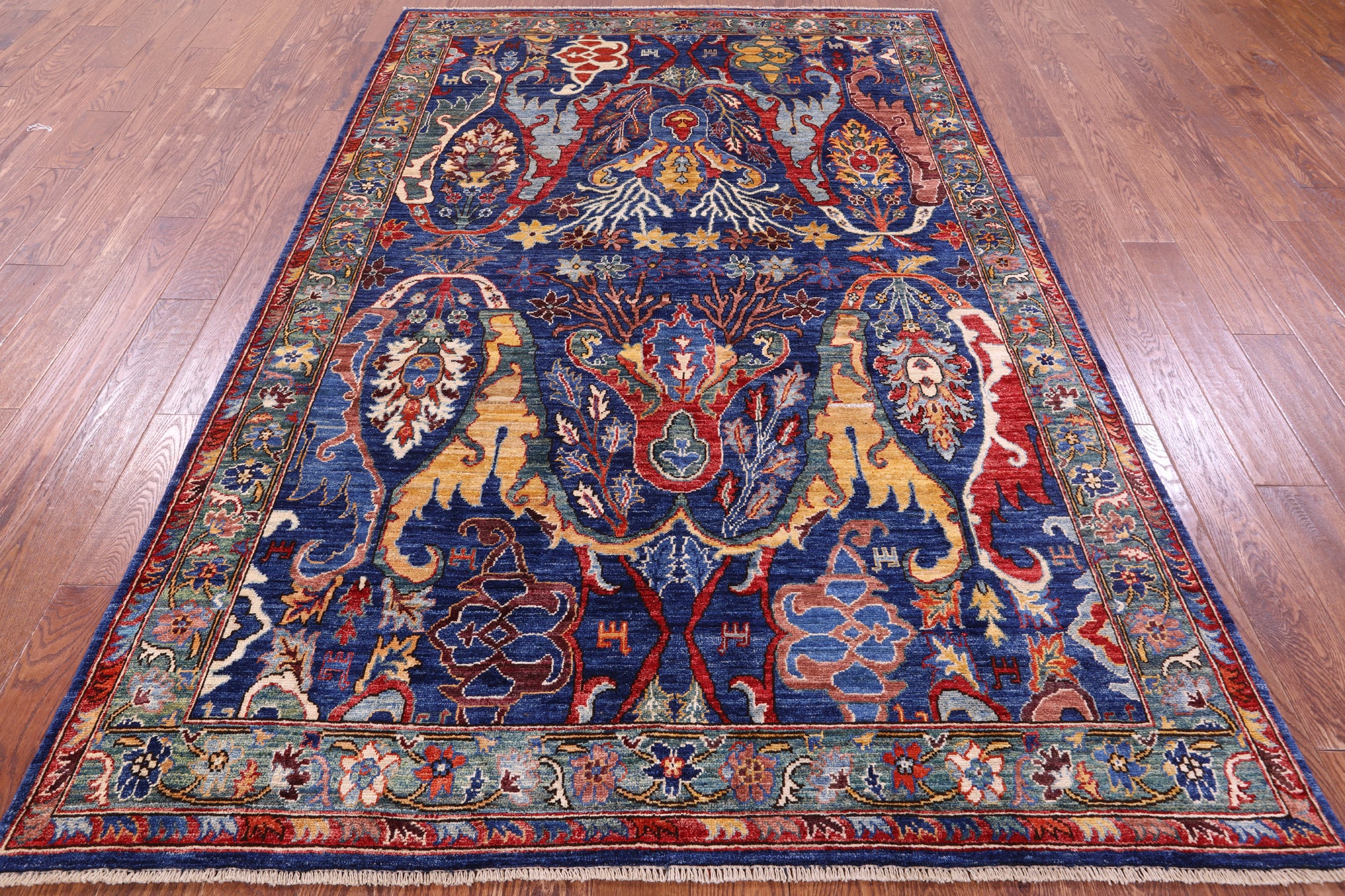 Persian Fine Serapi Handmade Wool Rug - 5' 9" X 8' 9" - Golden Nile