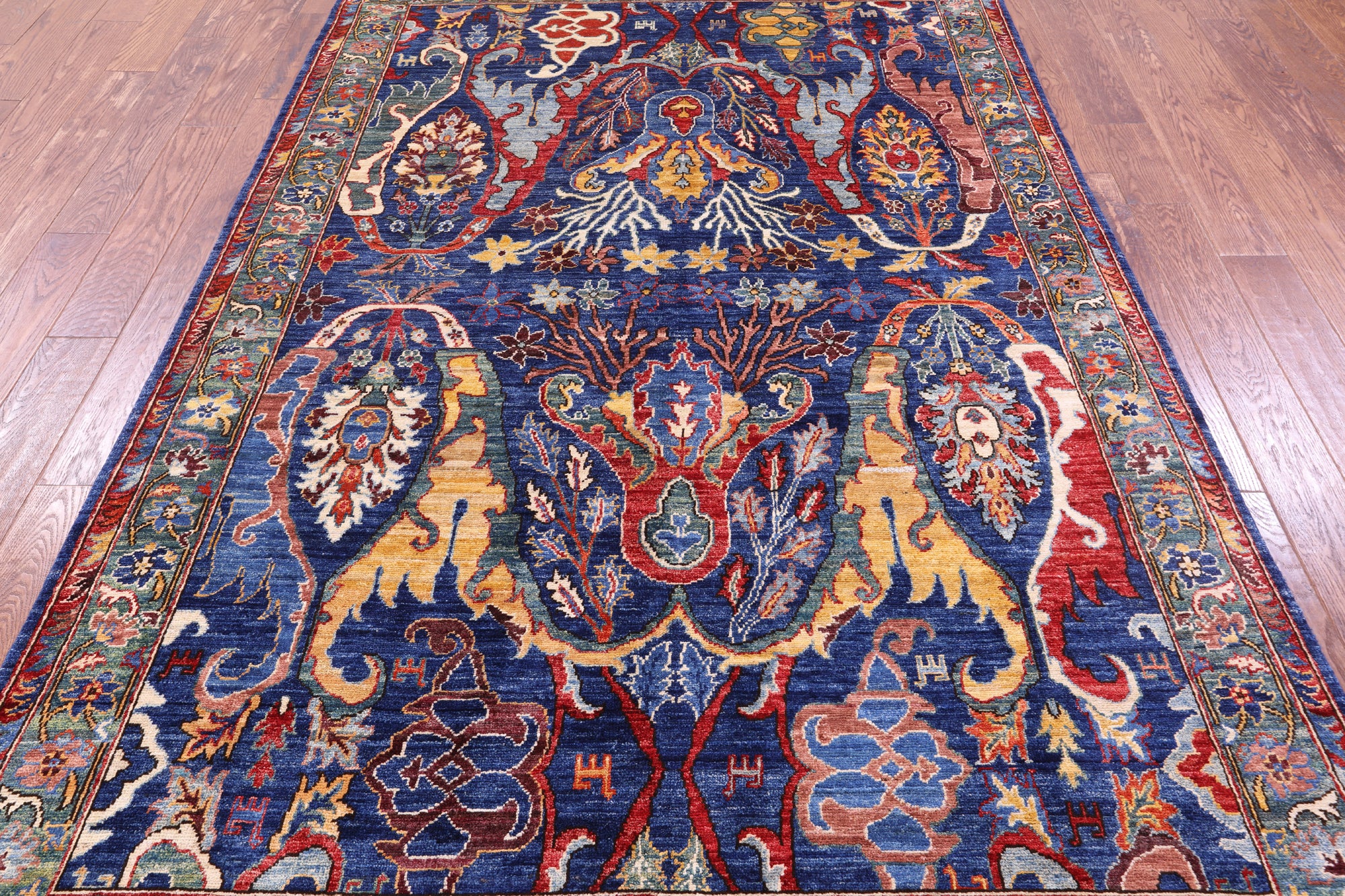 Persian Fine Serapi Handmade Wool Rug - 5' 9" X 8' 9" - Golden Nile