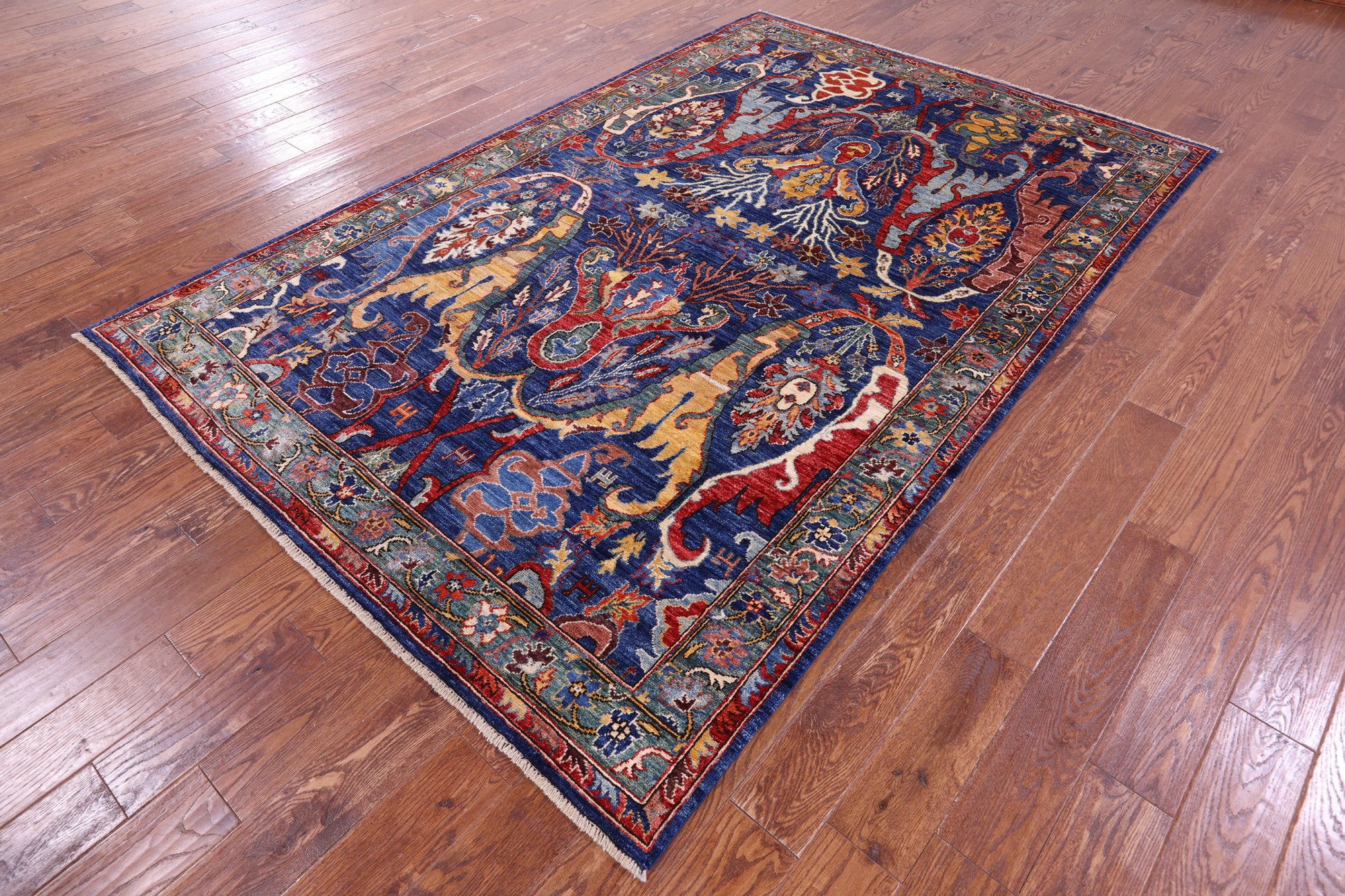 Persian Fine Serapi Handmade Wool Rug - 5' 9" X 8' 9" - Golden Nile