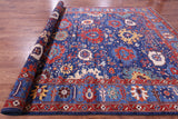 Blue Persian Fine Serapi Hand Knotted Wool Rug - 9' 8" X 15' 8" - Golden Nile