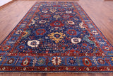 Blue Persian Fine Serapi Hand Knotted Wool Rug - 9' 8" X 15' 8" - Golden Nile