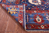 Blue Persian Fine Serapi Hand Knotted Wool Rug - 9' 8" X 15' 8" - Golden Nile