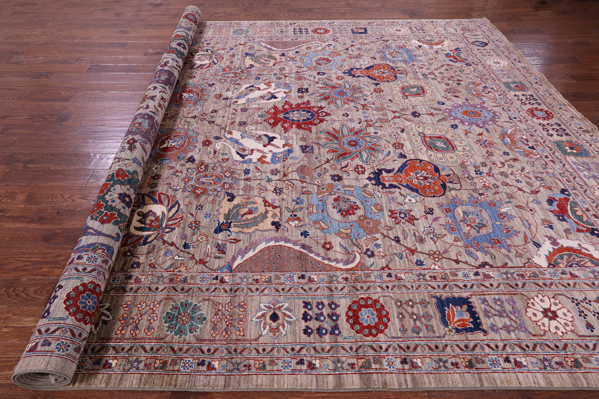 Persian Fine Serapi Hand Knotted Wool Rug - 9' 10" X 13' 7" - Golden Nile