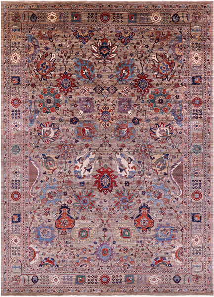 Persian Fine Serapi Hand Knotted Wool Rug - 9' 10" X 13' 7" - Golden Nile