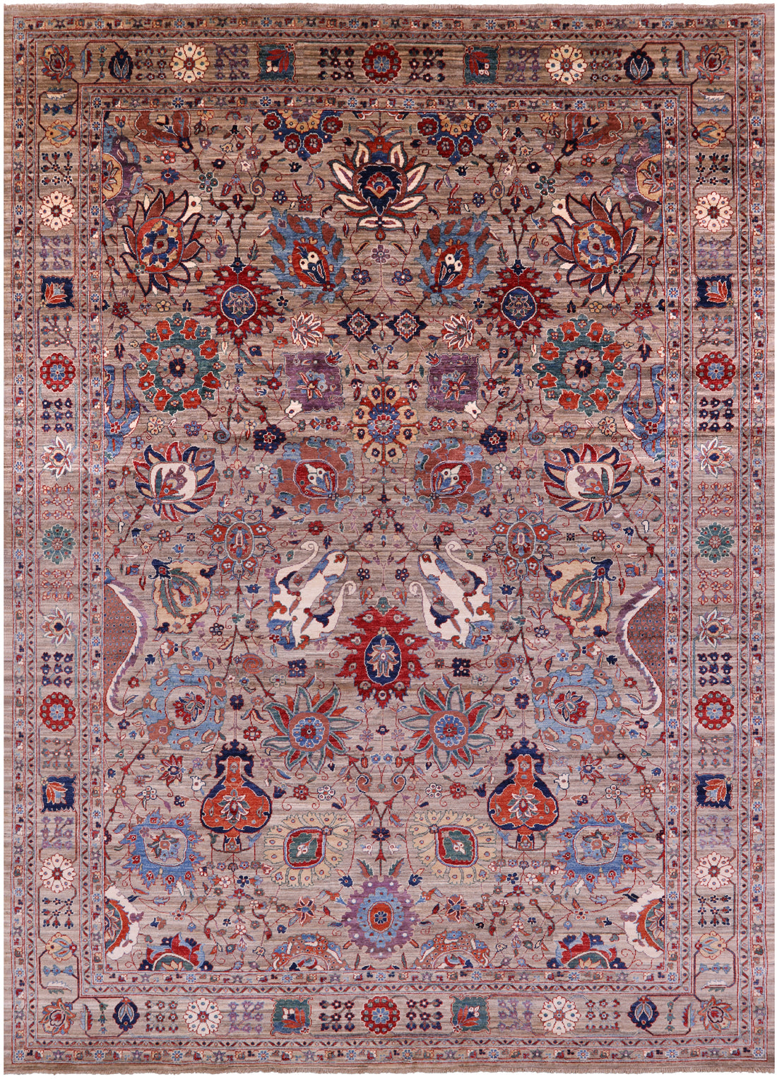 Persian Fine Serapi Hand Knotted Wool Rug - 9' 10" X 13' 7" - Golden Nile