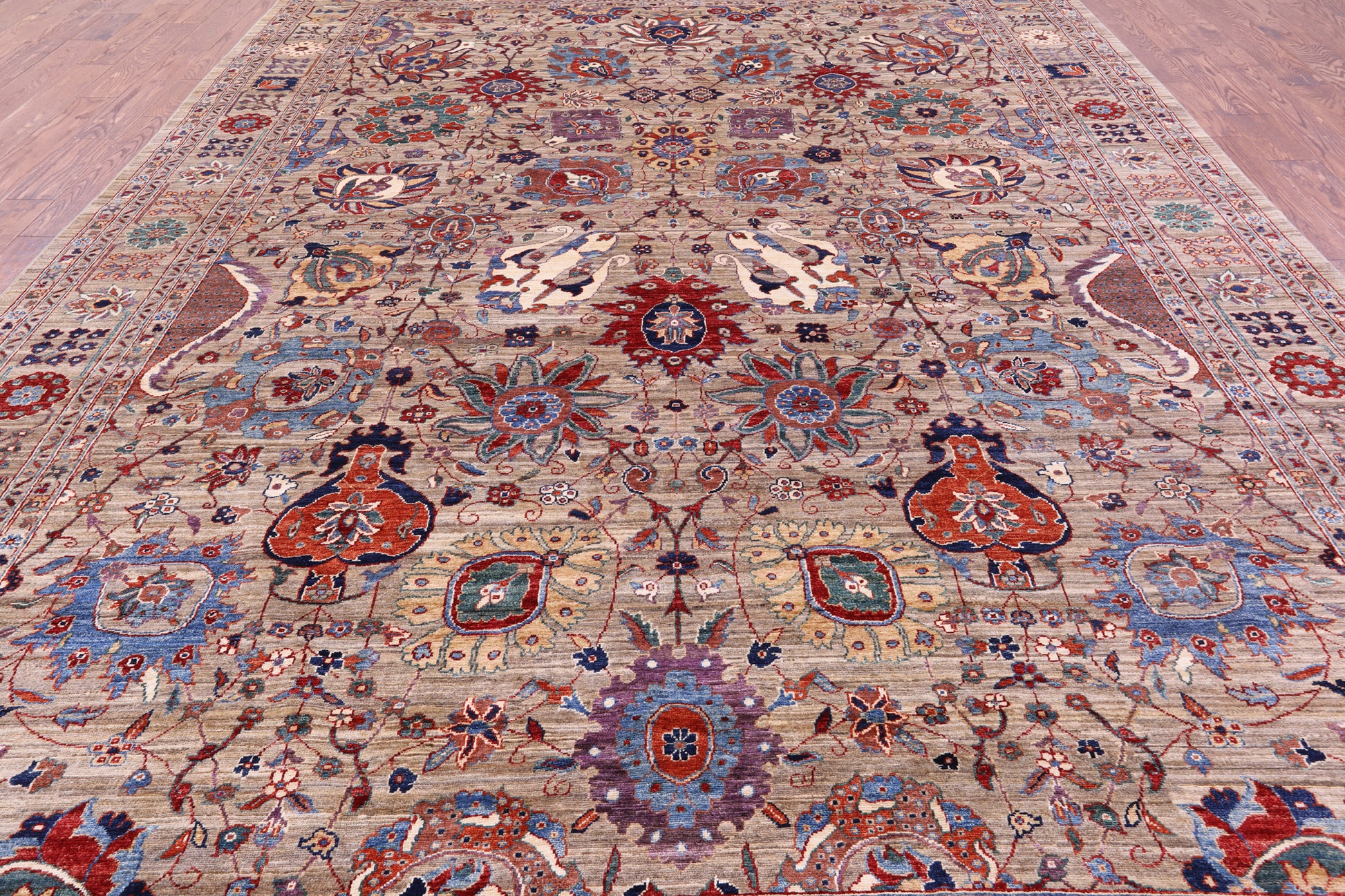 Persian Fine Serapi Hand Knotted Wool Rug - 9' 10" X 13' 7" - Golden Nile