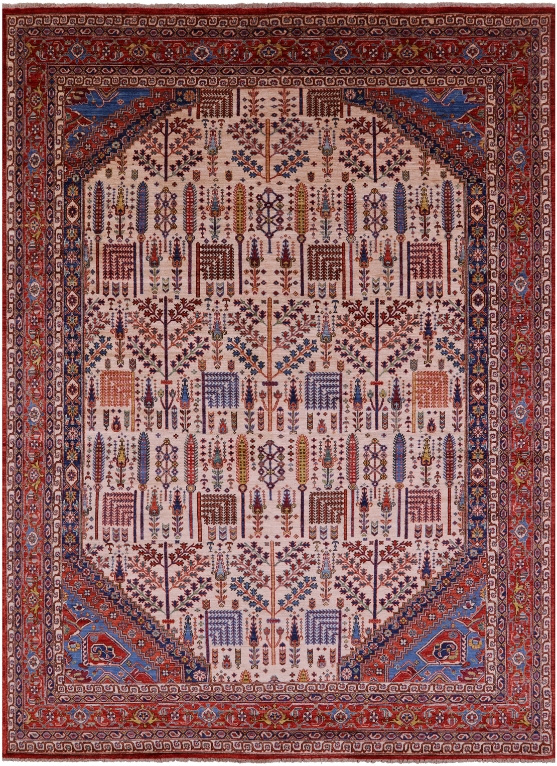 Persian Ziegler Hand Knotted Wool Rug - 9' 8" X 13' 3" - Golden Nile