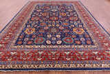 Blue Persian Fine Serapi Hand Knotted Wool Rug - 9' 10" X 13' 8" - Golden Nile