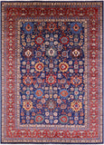 Blue Persian Fine Serapi Hand Knotted Wool Rug - 9' 10" X 13' 8" - Golden Nile