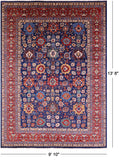 Blue Persian Fine Serapi Hand Knotted Wool Rug - 9' 10" X 13' 8" - Golden Nile