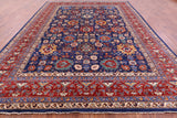Blue Persian Fine Serapi Hand Knotted Wool Rug - 9' 10" X 13' 8" - Golden Nile