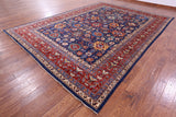 Blue Persian Fine Serapi Hand Knotted Wool Rug - 9' 10" X 13' 8" - Golden Nile