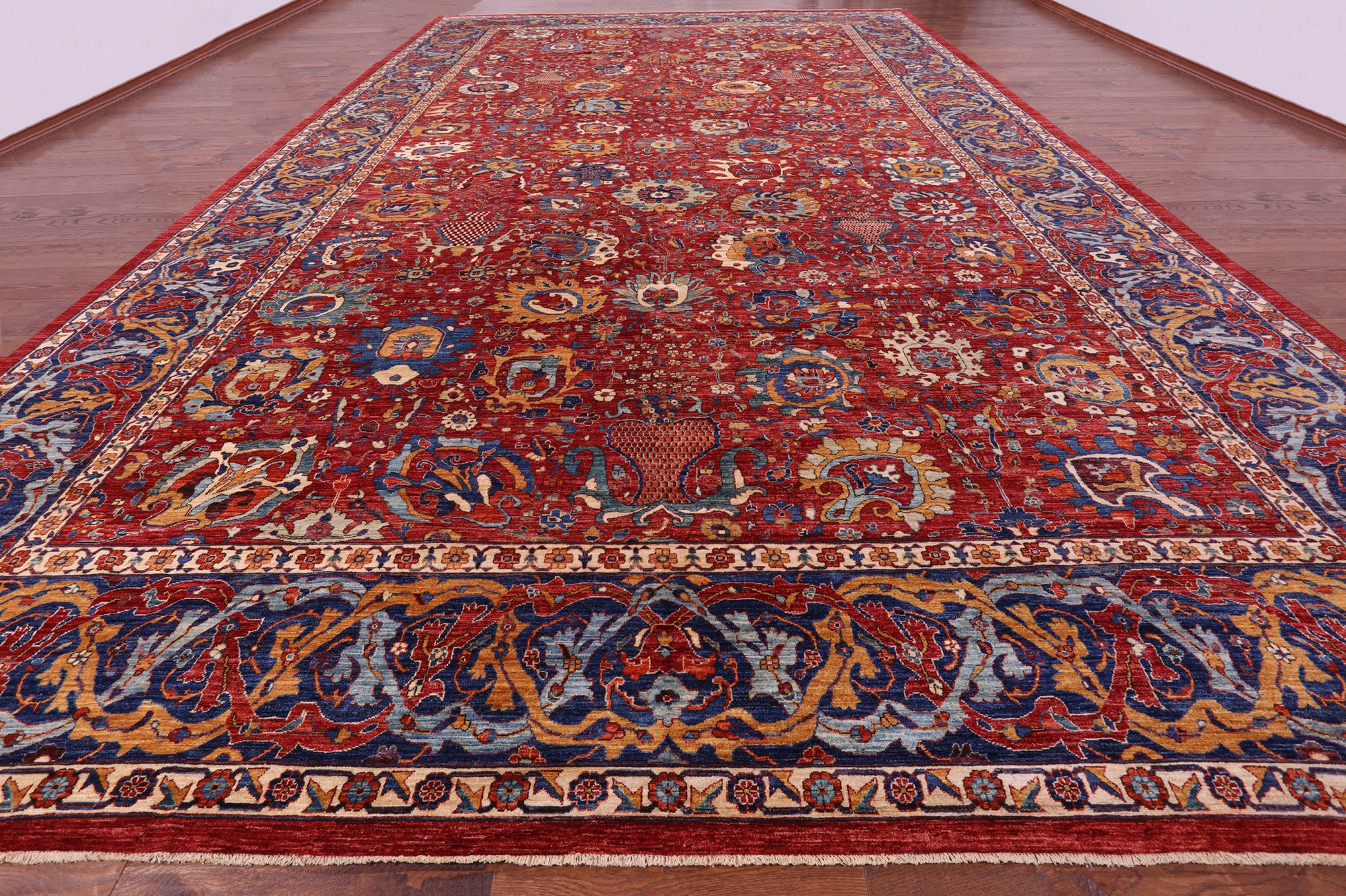 Persian Fine Serapi Handmade Wool Rug - 14' 4" X 24' 1" - Golden Nile