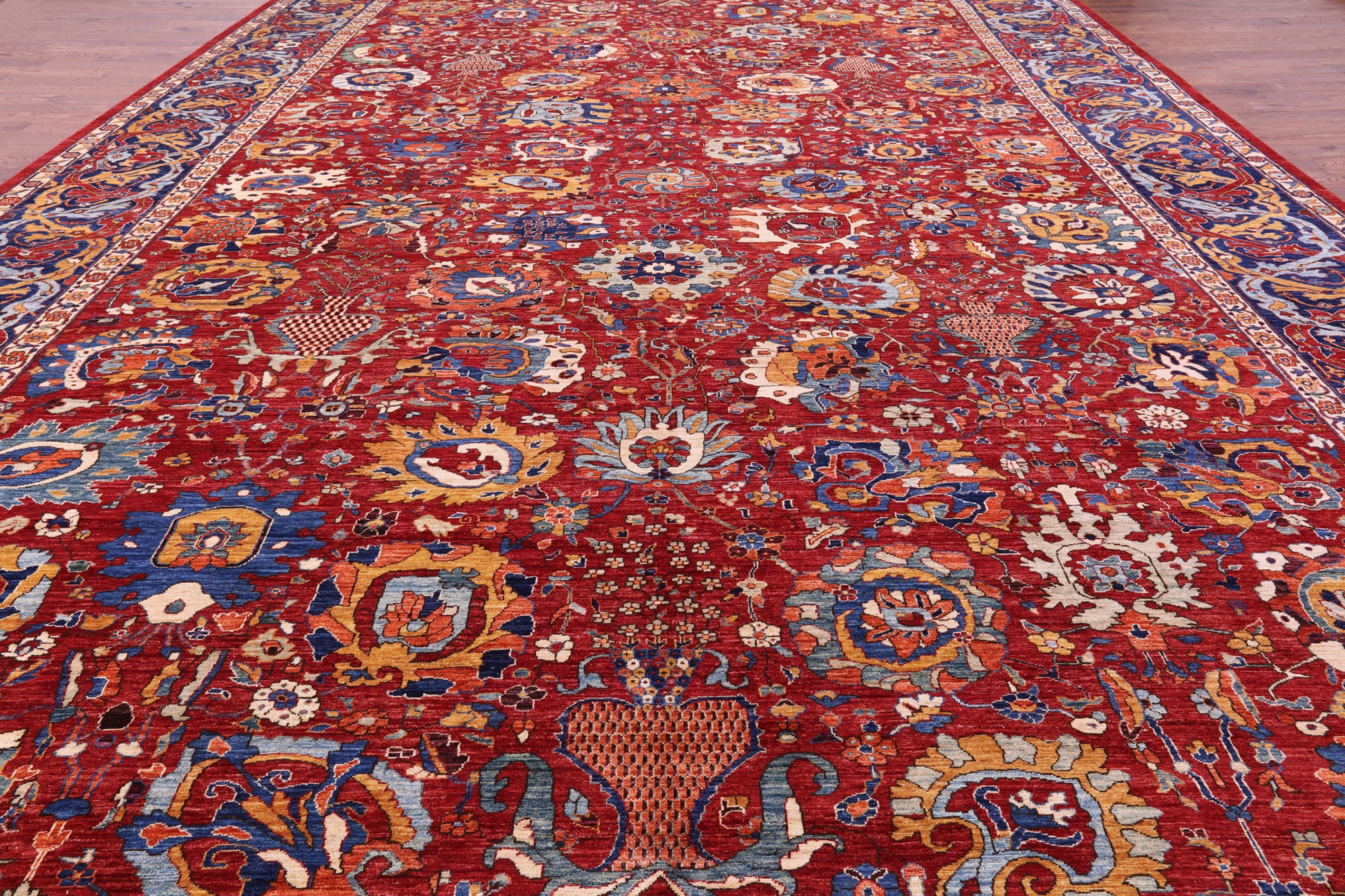 Persian Fine Serapi Hand Knotted Wool Rug - 14' 0" X 24' 3" - Golden Nile