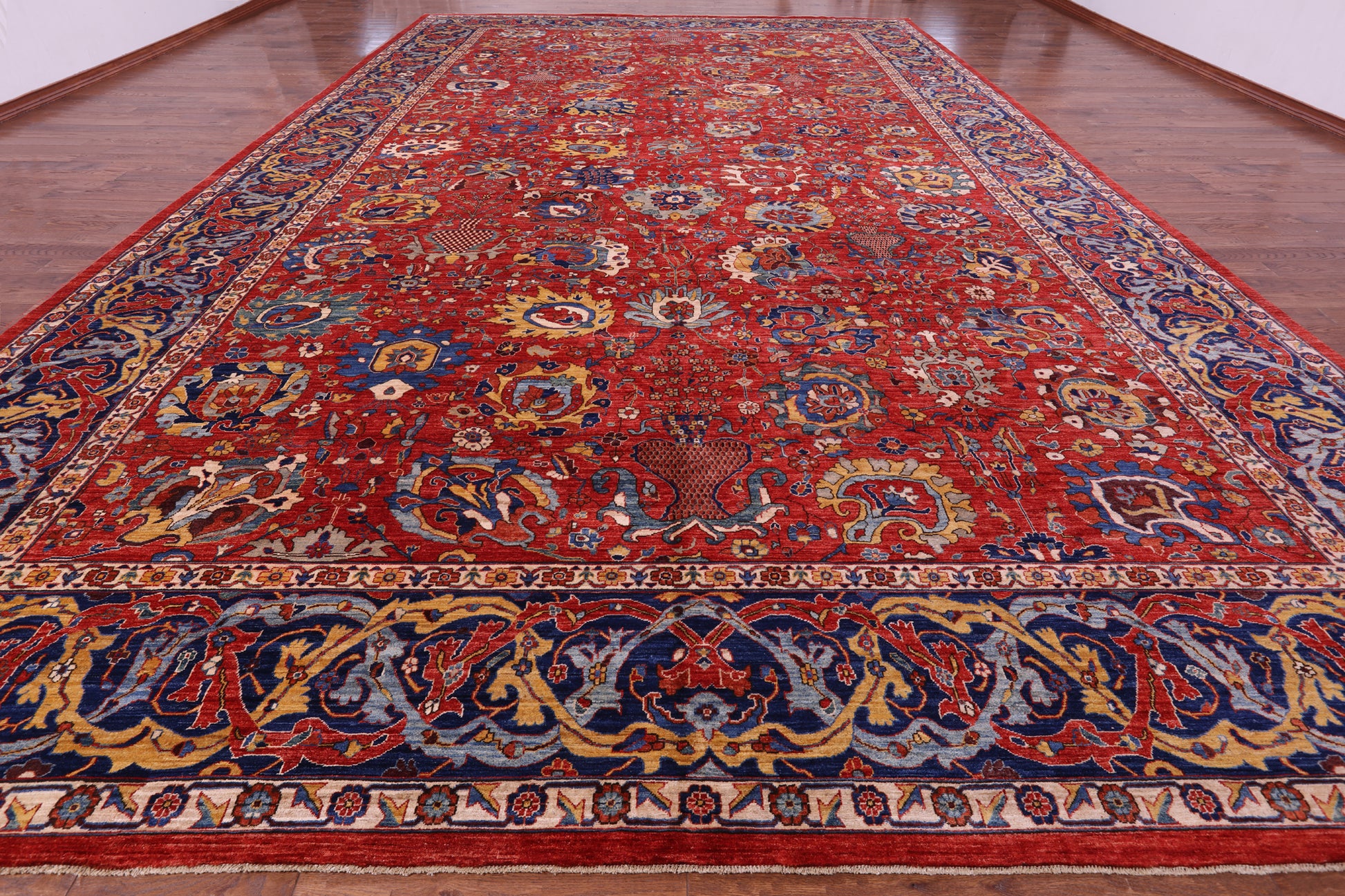 Persian Fine Serapi Handmade Wool Rug - 14' 4" X 24' 1" - Golden Nile