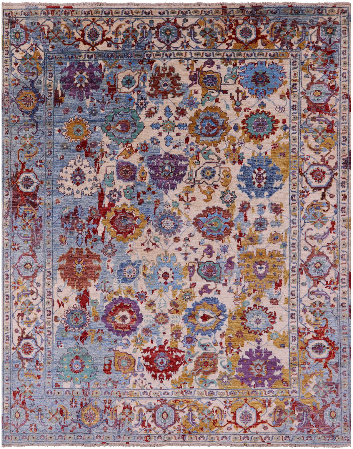 Persian Fine Serapi Handmade Wool Rug - 8' 0" X 9' 11" - Golden Nile