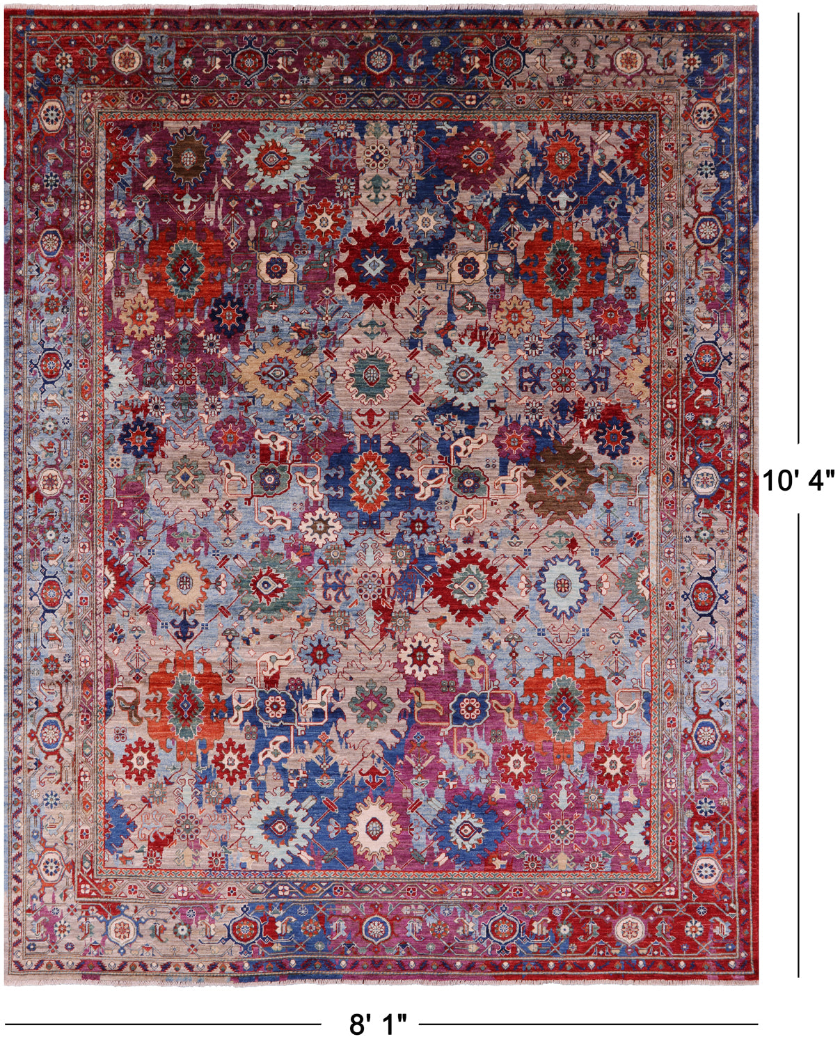 Persian Fine Serapi Hand Knotted Wool Rug - 8' 1" X 10' 4" - Golden Nile