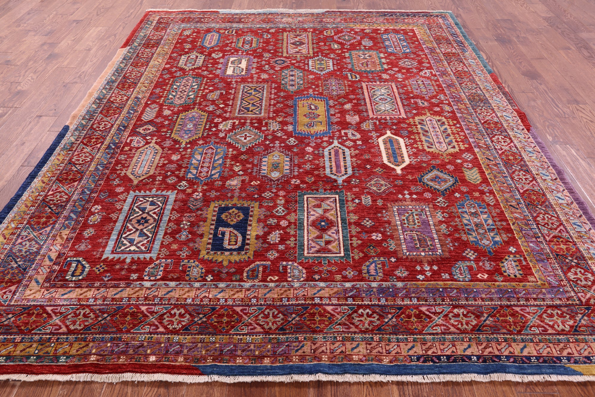 Persian Fine Serapi Handmade Wool Rug - 8' 4" X 9' 8" - Golden Nile