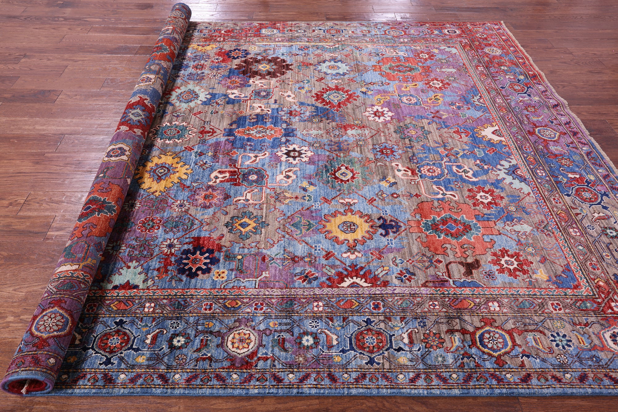 Persian Fine Serapi Hand Knotted Wool Rug - 8' 0" X 9' 9" - Golden Nile