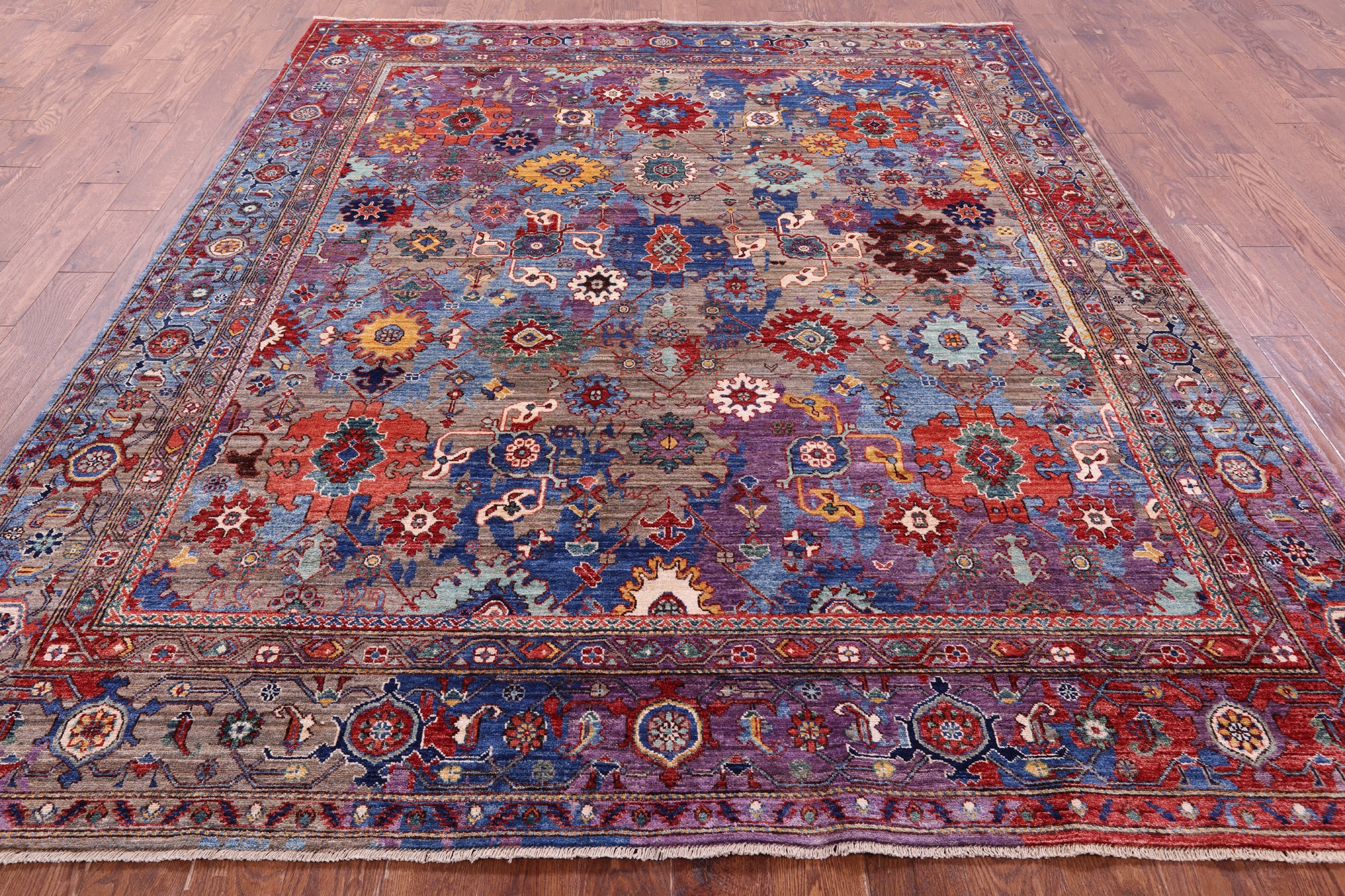 Persian Fine Serapi Hand Knotted Wool Rug - 8' 0" X 9' 9" - Golden Nile