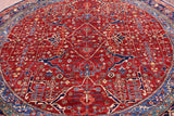 Round Persian Fine Serapi Hand Knotted Wool Rug - 8' 2" X 8' 2" - Golden Nile