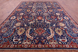 Blue Exotic Birds Persian Fine Serapi Hand Knotted Wool Rug - 10' 3" X 13' 10" - Golden Nile