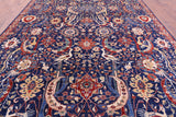 Blue Exotic Birds Persian Fine Serapi Hand Knotted Wool Rug - 10' 3" X 13' 10" - Golden Nile