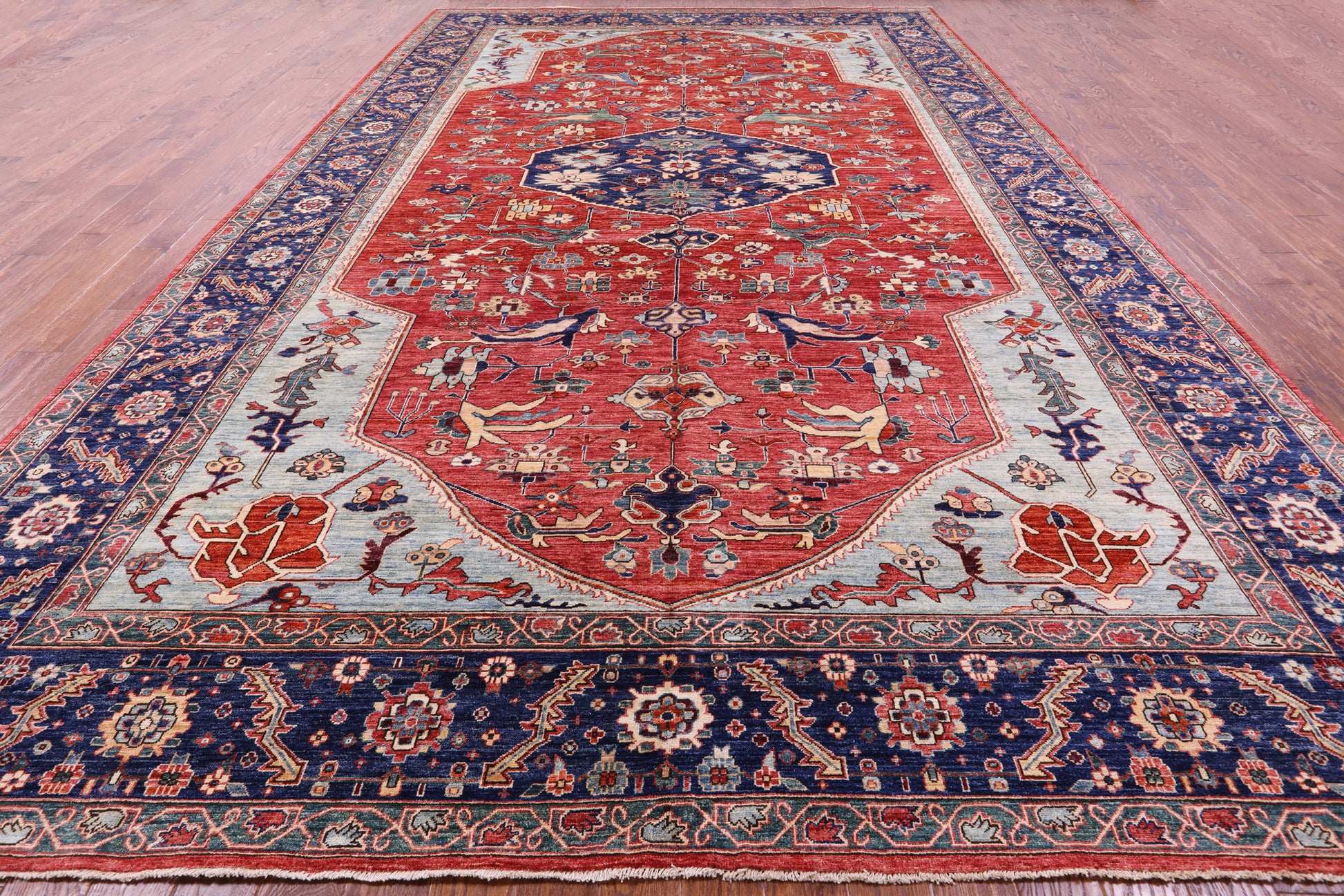 Persian Fine Serapi Handmade Wool Rug - 10' 9" X 17' 2" - Golden Nile