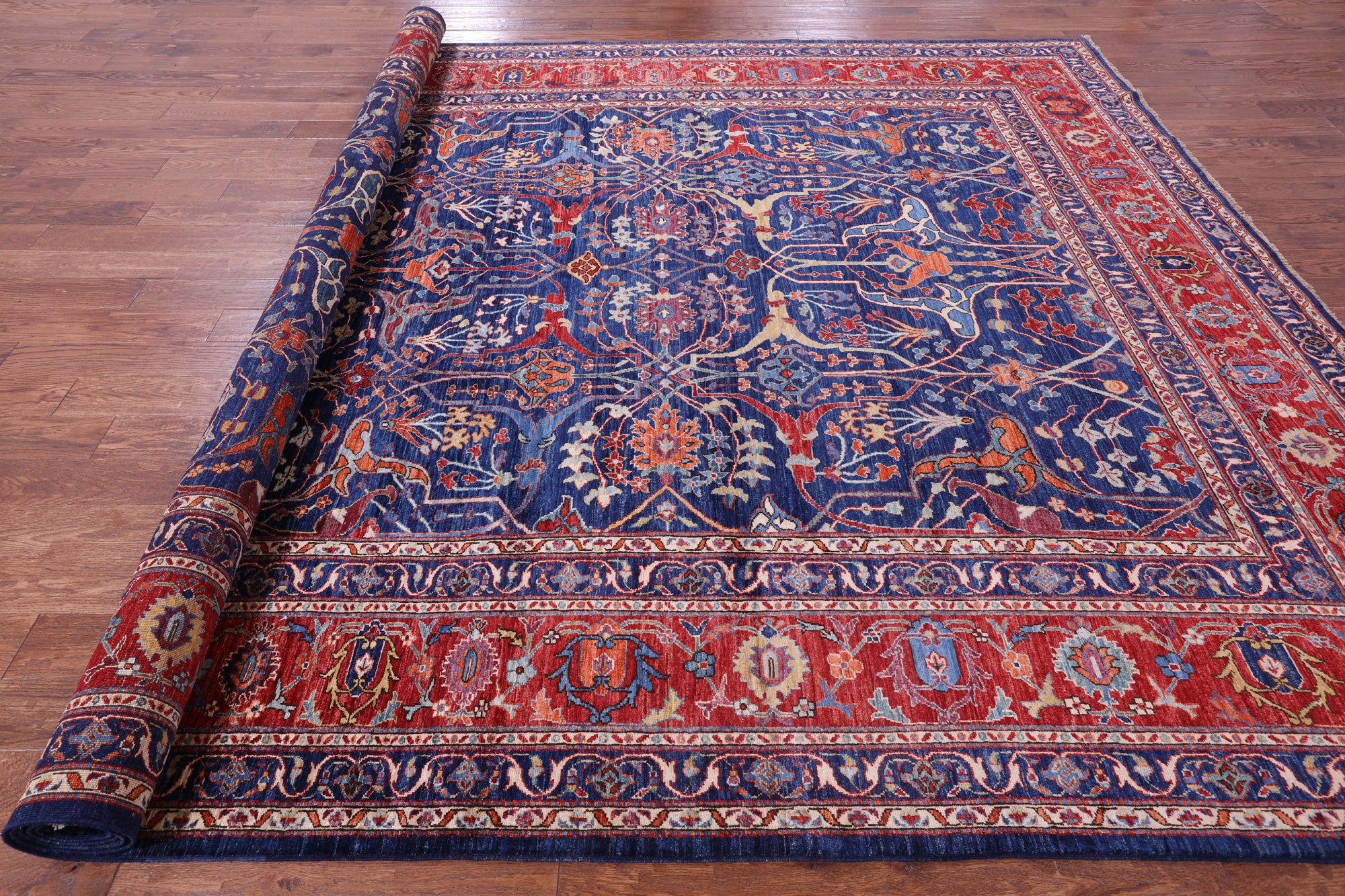 Persian Fine Serapi Hand Knotted Wool Rug - 9' 9" X 13' 6" - Golden Nile