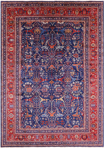 Persian Fine Serapi Hand Knotted Wool Rug - 9' 9" X 13' 6" - Golden Nile