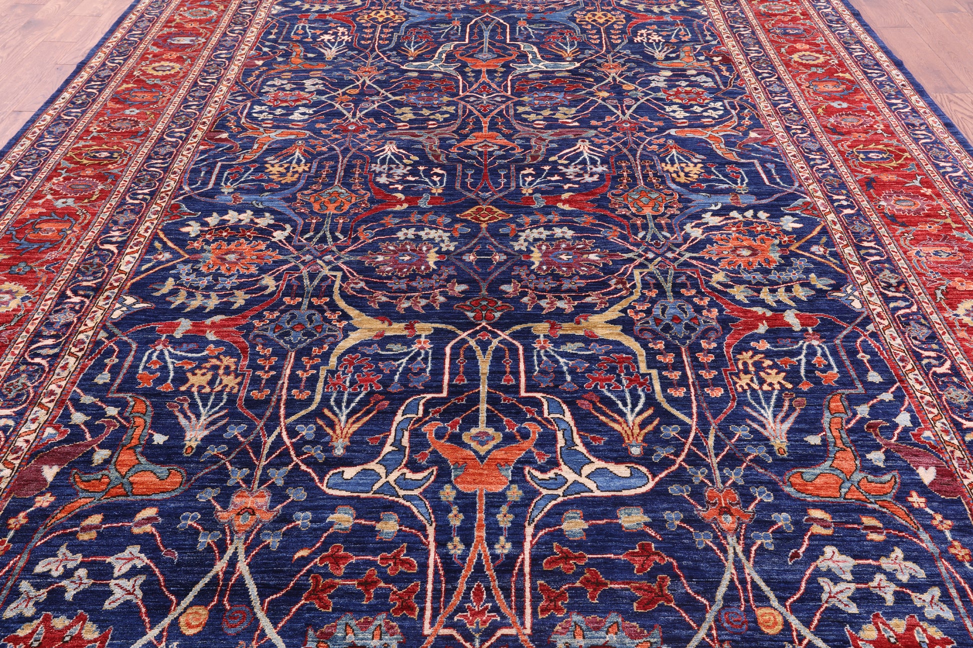 Persian Fine Serapi Hand Knotted Wool Rug - 9' 9" X 13' 6" - Golden Nile