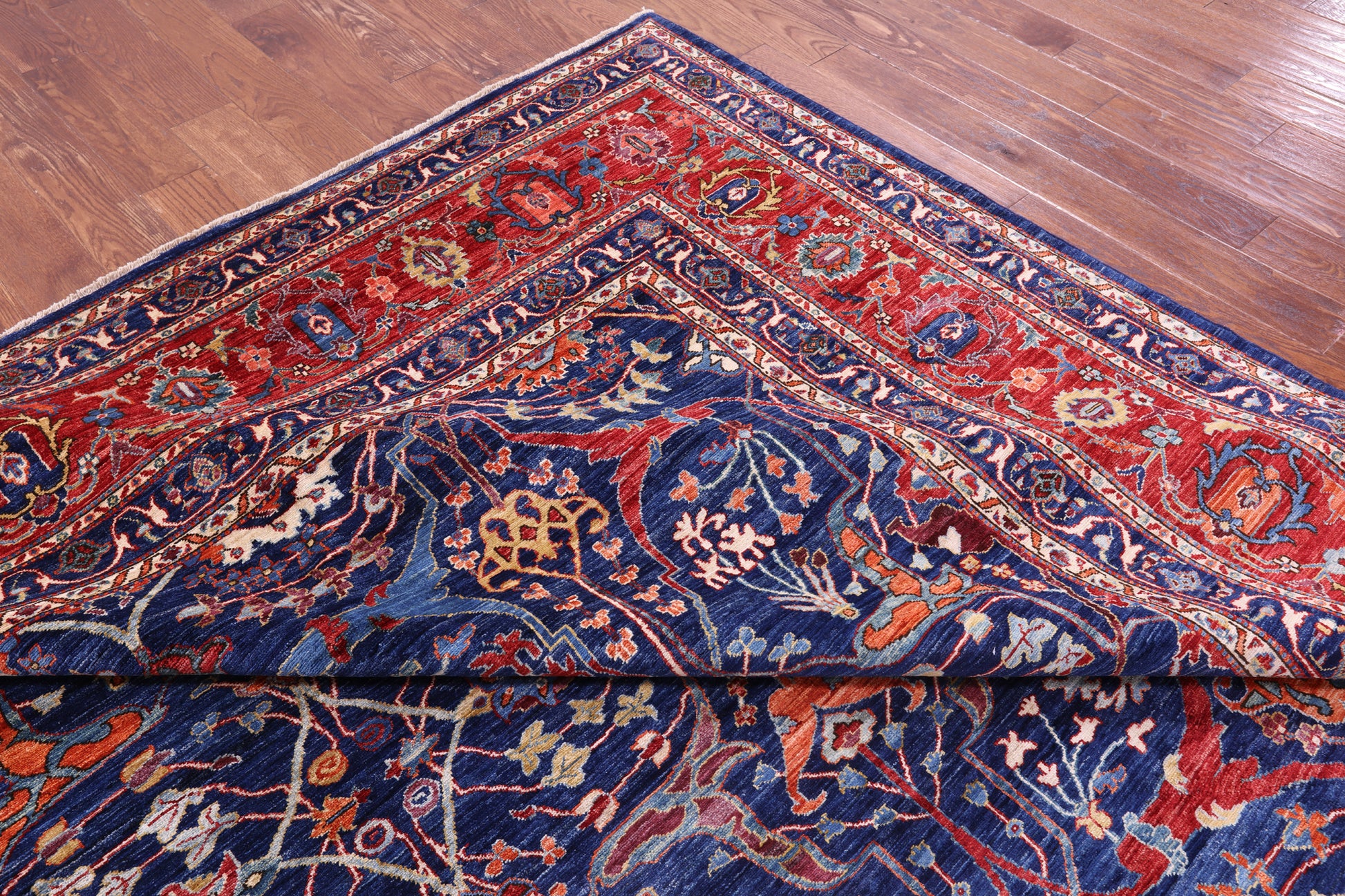 Persian Fine Serapi Hand Knotted Wool Rug - 9' 9" X 13' 6" - Golden Nile