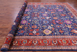 Blue Persian Fine Serapi Hand Knotted Wool Rug - 9' 7" X 13' 9" - Golden Nile
