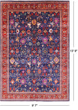 Blue Persian Fine Serapi Hand Knotted Wool Rug - 9' 7" X 13' 9" - Golden Nile
