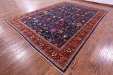 Blue Persian Fine Serapi Hand Knotted Wool Rug - 9' 7" X 13' 9" - Golden Nile