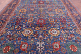 Blue Persian Fine Serapi Hand Knotted Wool Rug - 9' 11" X 14' 1" - Golden Nile
