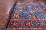 Blue Persian Fine Serapi Hand Knotted Wool Rug - 9' 11" X 14' 4" - Golden Nile