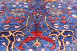 Blue Persian Fine Serapi Handmade Wool Rug - 9' 9" X 13' 4" - Golden Nile