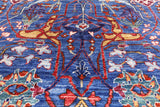 Blue Persian Fine Serapi Handmade Wool Rug - 9' 9" X 13' 4" - Golden Nile