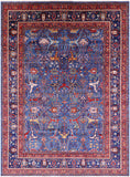 Blue Persian Fine Serapi Handmade Wool Rug - 9' 9" X 13' 4" - Golden Nile