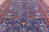 Blue Persian Fine Serapi Handmade Wool Rug - 9' 9" X 13' 4" - Golden Nile