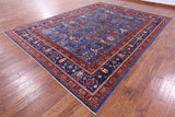 Blue Persian Fine Serapi Handmade Wool Rug - 9' 9" X 13' 4" - Golden Nile